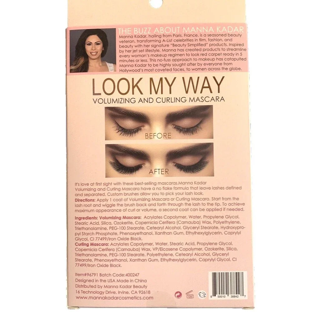Manna Kadar Look My Way Volumizing Mascara Curling Mascara Clump Free New Sealed